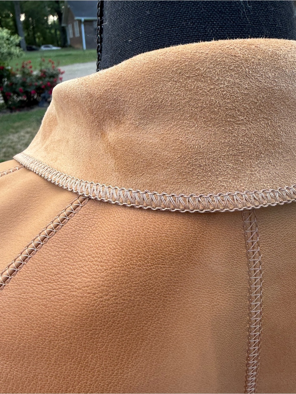 Women’s Tan reversible. Leather and Suede Button-Front Jacket - Picture 7 of 11